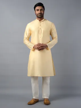 Sand Beige Solid Regular Fit Kurta | Azania